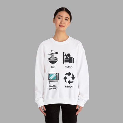 Eat Sleep Watch Anime Repeat Sweatshirt