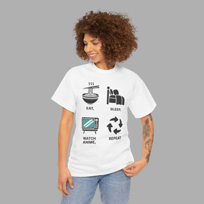 Eat Sleep Watch Anime Repeat T-Shirt