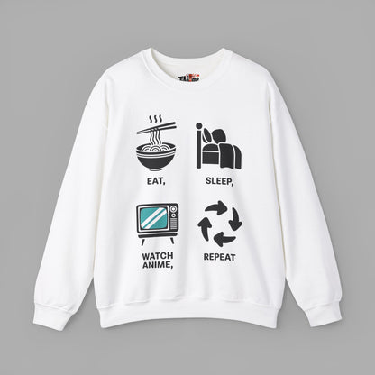 Eat Sleep Watch Anime Repeat Sweatshirt