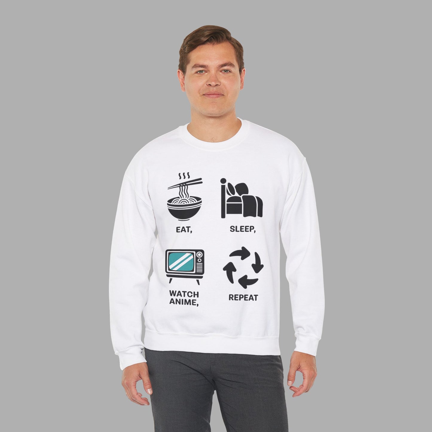 Eat Sleep Watch Anime Repeat Sweatshirt