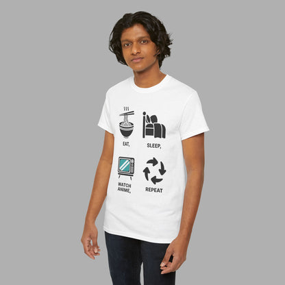 Eat Sleep Watch Anime Repeat T-Shirt