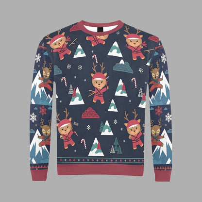 Ninja Reindeer Ugly Sweater