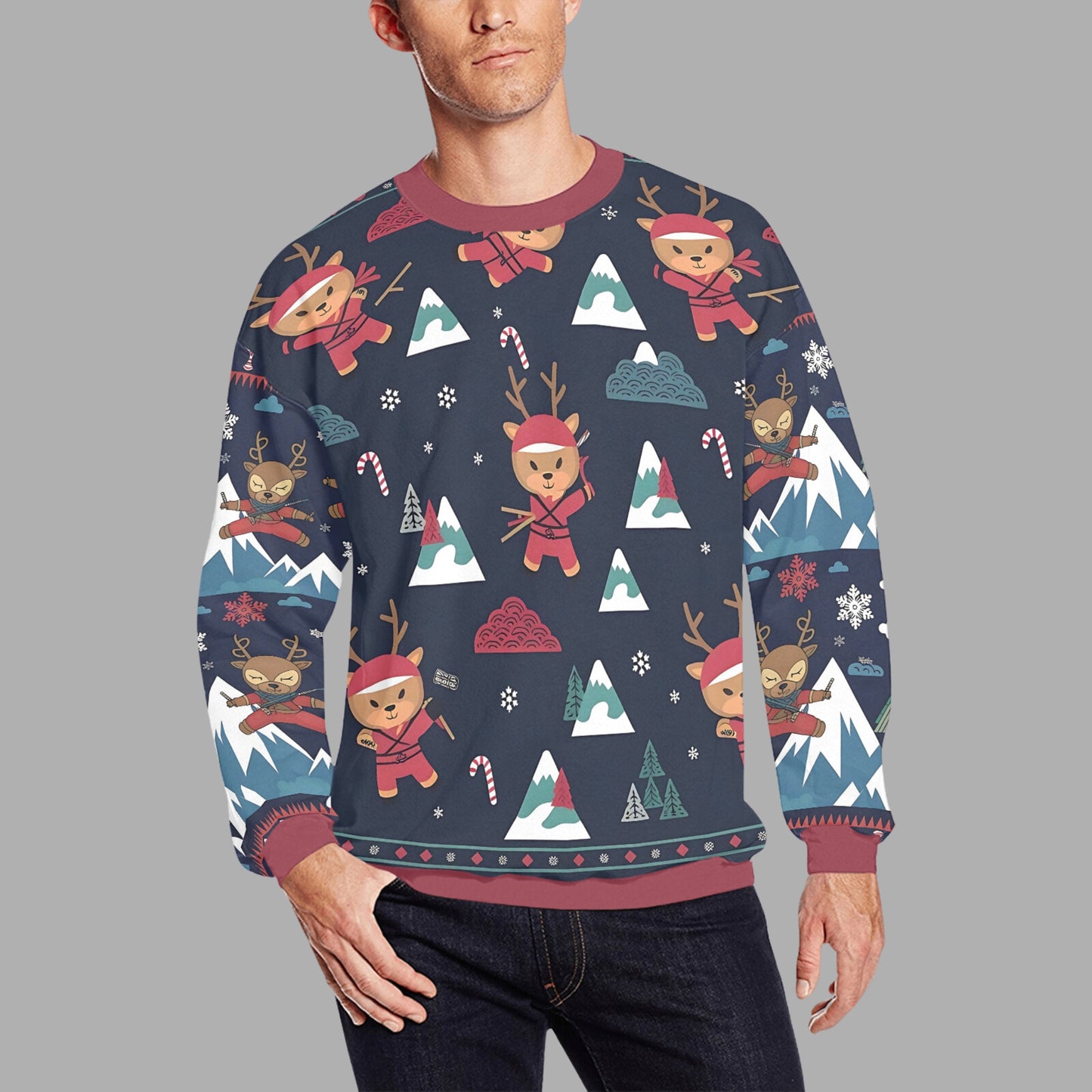 Ninja Reindeer Ugly Sweater