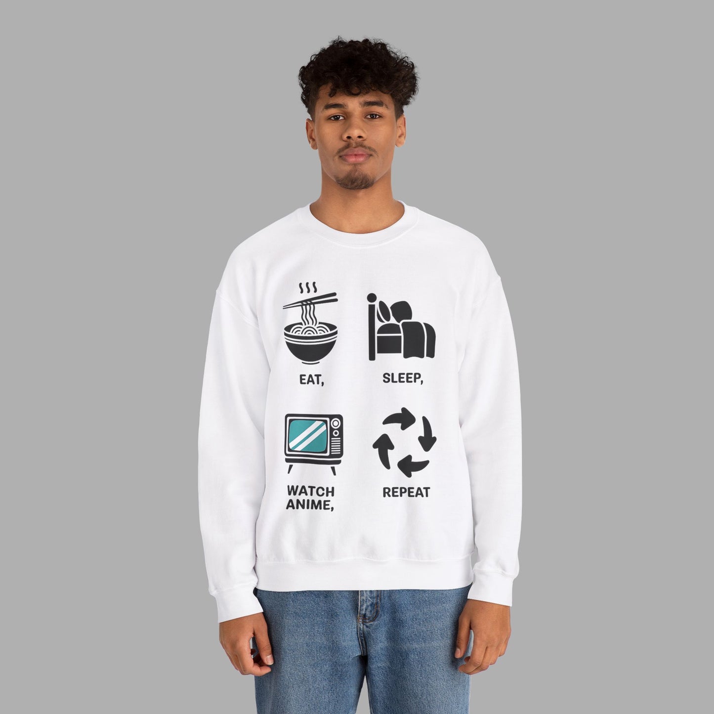 Eat Sleep Watch Anime Repeat Sweatshirt