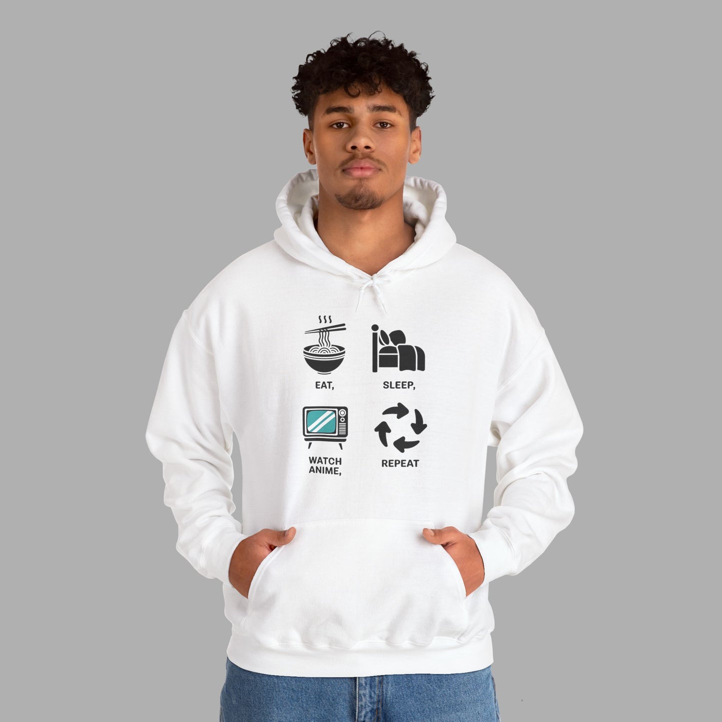 Eat Sleep Watch Anime Repeat Hoodie